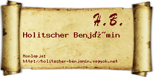Holitscher Benjámin névjegykártya